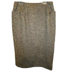 Worth VTG Alpaca Wool  Brown Midi Pencil Skirt Size 4